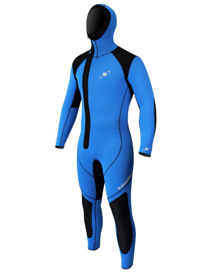Hooded Canyoning suit RENTAL 6,5 mm thermo BLUE